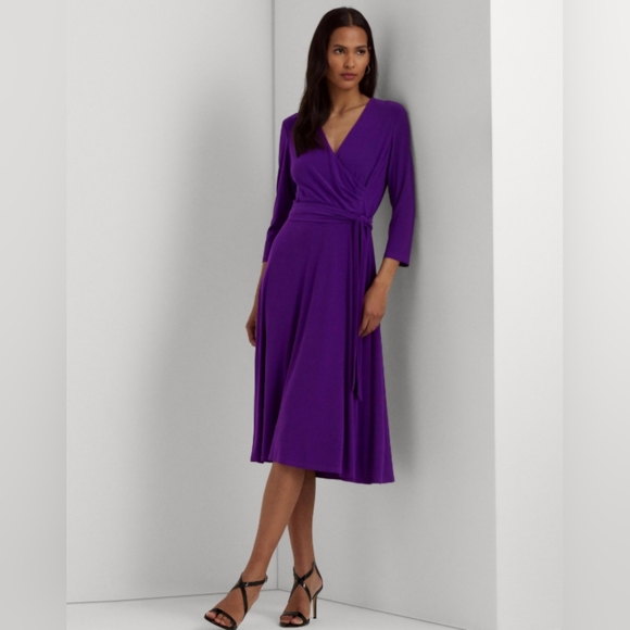 Lauren Ralph Lauren Dresses & Skirts - Lauren Ralph Lauren Women's Surplice Jersey Dress, Purple, 10